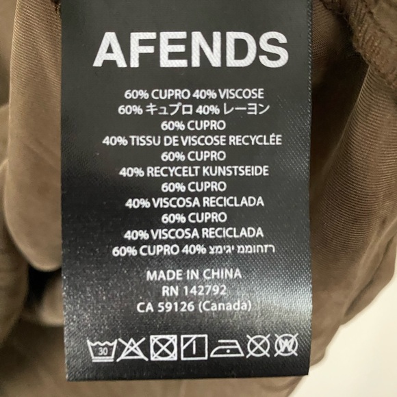 Afends Grace Cupro  V-neck Mini Summer Dress Coffee sleeveless size XL - Picture 11 of 15